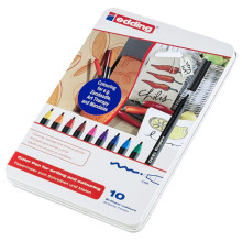 10 Feutres Coloriage EDDING 1300 Boite Métallique
