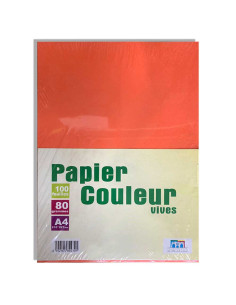 100 Feuilles A4 Couleurs Assortis, 80gr - Ribat