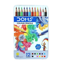 12 Crayons de Couleur Boite Métallique - Doms