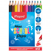 12 Crayons De Couleurs School Maxi MAPED