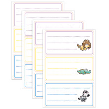 12 Étiquettes Scolaires Autocollantes Fantaisie - Purple
