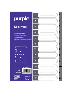 12 Intercalaires en PP Numérique - Purple
