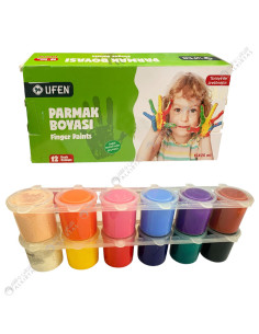 12 Peintures à Doigt 25ml - Ufen