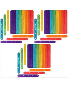 20 Bâtonnets en Bois Colorés Perforés