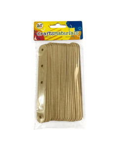 22 Bâtonnets en Bois Naturel Perforés