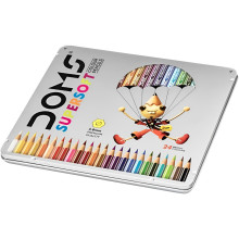 24 Crayons de Couleur Hexagonaux Boite Métallique - Doms