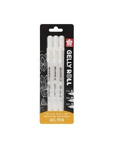 3 STYLO GELLY ROLL BLANC 08mm 05mm 1mm