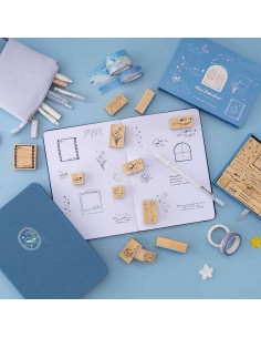 4 Collections deTampons en Bois Décoratifs Thématiques