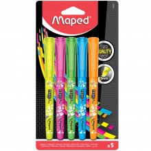 5 Surligneurs Fluo Neon MAPED