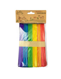 50 Bâtonnets en Bois Colorés