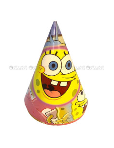 6 Chapeaux en Carton Thème, Sponge Bob