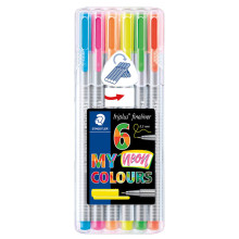 6 Feutres Fins Triplus de couleurs Neon STAEDTLER