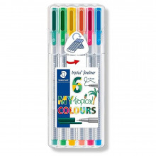 6 Feutres Fins Triplus de couleurs Tropical STAEDTLER