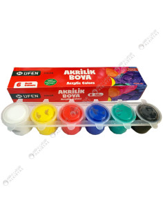 6 Pots Peinture Acrylique 25ml - Ufen