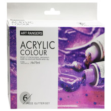 6 Tubes Acrylique De Couleur Glitter 75ml ART RANGERS