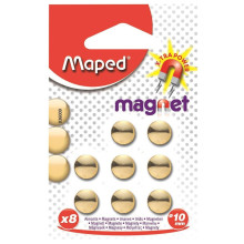 8 Aimants Rond Doré, 10mm - Maped