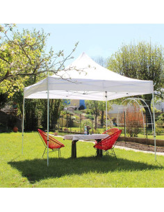 Abri Pliable Blanc 3×3 m Métal Luxe - Réf.TOP17647