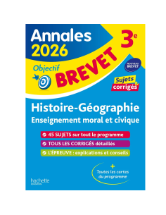 Annales Brevet 2026 - Histoire-géo-EMC 3e - sujets et corrigés