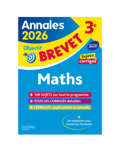 Annales Brevet 2026 - Maths 3e - sujets et corrigés