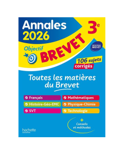 Annales Brevet 2026 - Tout en un - 3e - sujets et corrigés