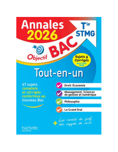 Annales Objectif BAC 2026, Bac STMG Tout-en-un, Sujets et Corrigés - Hachette Education