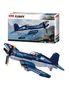 Avion de Combat Army à Construire avec Figurine Pilote, 550 pcs - Sluban