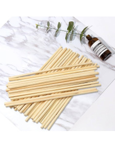 Bâtonnets en Bois Naturel Ronds, Craft