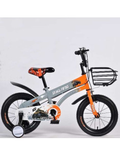 Bicyclette Garçon 12 Pouces Style Sport & Aventure, Avec Panier et Roues Stabilisatrices