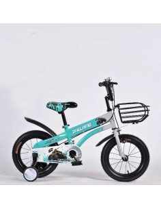 Bicyclette Garçon 16 Pouces Style Sport & Aventure, Avec Panier et Roues Stabilisatrices