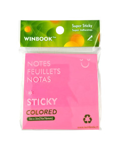 Block Notes Adhésives Colorés WINBOOK, 76×76 mm