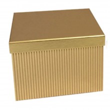 Boite Cadeau Carré Rayure Doré MM - Réf. 058161