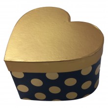 Boite Cadeau Coeur Doré Bleu PM - Réf. 058121