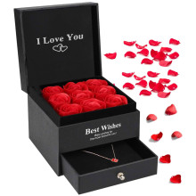 Boite Cadeau Pour Bijoux élégante Avec 9 Roses Artificielles Parfumées, Réf.FA940-4