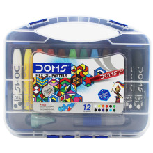 Boite de 12 Crayons Pastel Hexagonal - Doms