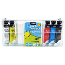 Boite de 5 Tubes Gouache Couleurs Primaires + Palette - Pébéo