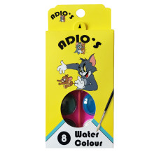 Boite De 8 Pastilles De Peinture Gouache + 1 Pinceau ADIO'S