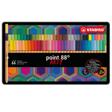 Boite Métal De 66 Stylos Feutre Pointe Fine 88, Arty - Stabilo