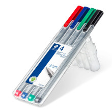 Boite Stylo Feutre - 4 Couleur - STAEDTLER - Triplus® Fineliner - 334 SB4