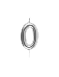 Bougie Anniversaire Chiffre 0 Argent, GM