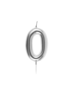 Bougie Anniversaire Chiffre 0 Argent, PM