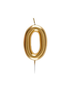 Bougie Anniversaire Chiffre 0 Doré,  GM