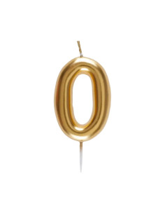 Bougie Anniversaire Chiffre 0 Doré, PM