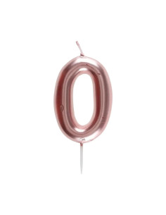 Bougie Anniversaire Chiffre 0 Rose Gold,  GM