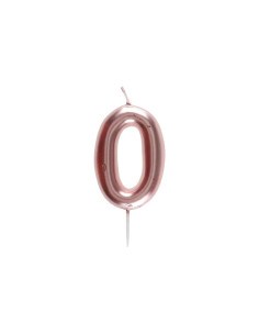 Bougie Anniversaire Chiffre 0 Rose Gold, PM