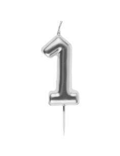 Bougie Anniversaire Chiffre 1 Argent, GM