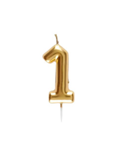 Bougie Anniversaire Chiffre 1 Doré,  GM