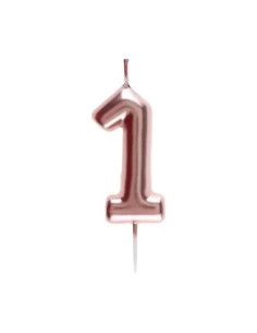Bougie Anniversaire Chiffre 1 Rose Gold,  GM