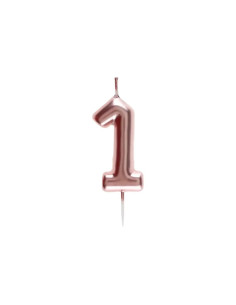 Bougie Anniversaire Chiffre 1 Rose Gold, PM
