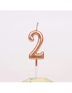 Bougie Anniversaire Chiffre 2 Bronze , PM