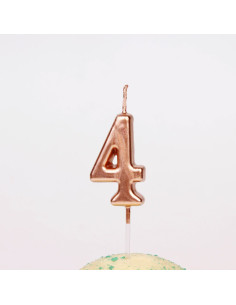 Bougie Anniversaire Chiffre 4 Bronze , PM